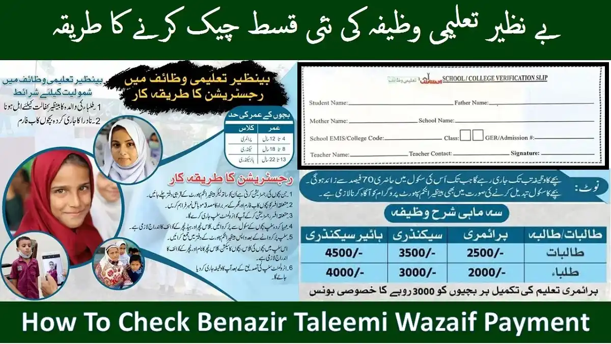 بے نظیر تعلیمی وظیفہ کی نئی قسط چیک کرنے کا طریقہ